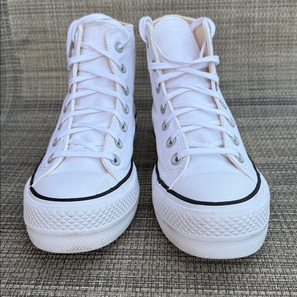 Converse Chuck Taylor All Star Lift Platform Hi-Top White Womens Canvas Sneakers - Picture 3 of 9